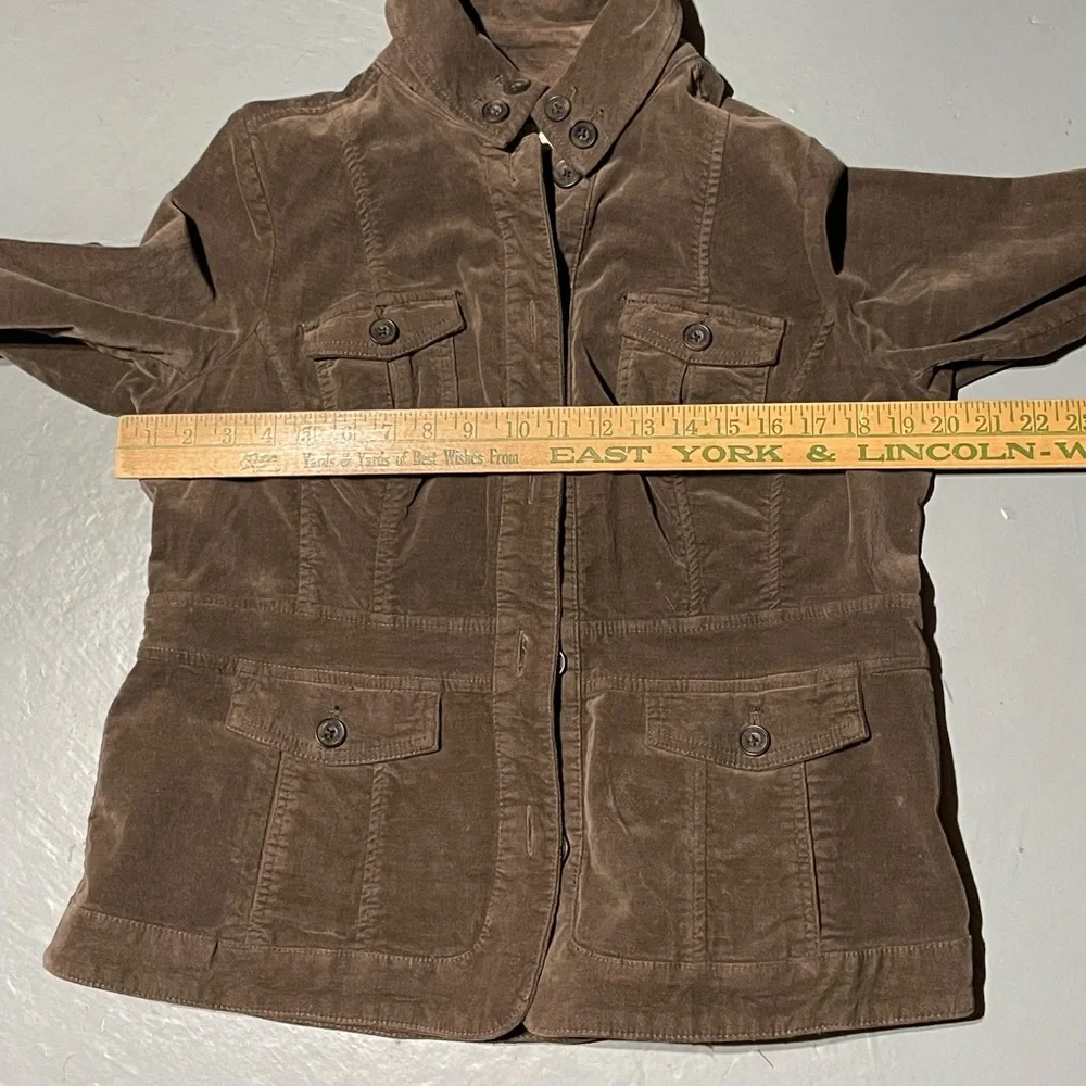 Sonoma Womens Large Brown Button Down Jacket with Pockets
